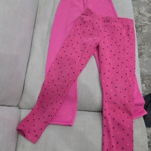 Set Of 2 Pink Girls Leggings